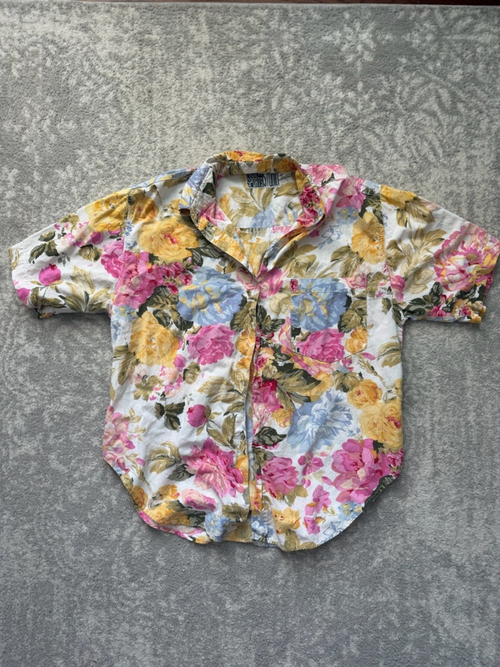 Floral Short-Sleeve Button-Down Shirt - Multicolor